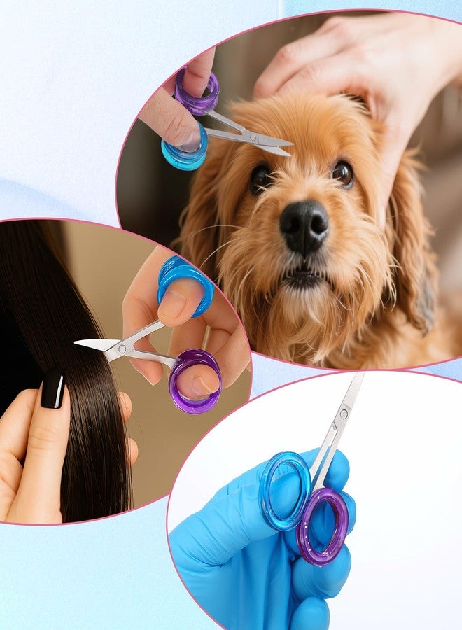 Eldraqth 24 Pcs Silicone Scissors Finger Rings Soft Silicone Scissors for Pet Grooming Scissor Accessories for Animal Hair Cutting Thumb Inserts Finger Protector Ring for Professional Barber - Image 4